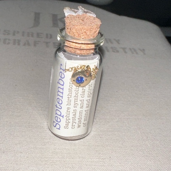 BRAND NEW - Birthstone Bottle Necklace in SEPTEMBER in SAPPHIRE. PERFECT GIFT!!! - Picture 15 of 15